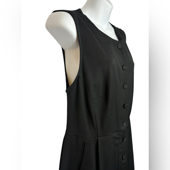 Bitte Kai Rand Academia Sleeveless Midi Half Button Front Size Large Black Dress - Picture 13 of 15